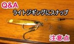 【Q&A】いつも40g前後のジグでライトショアジギングをやってるんですが、ジグとリーダーをつなぐオススメのスナップありますでしょうか？