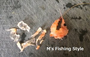 むき身 オキアミの付け方