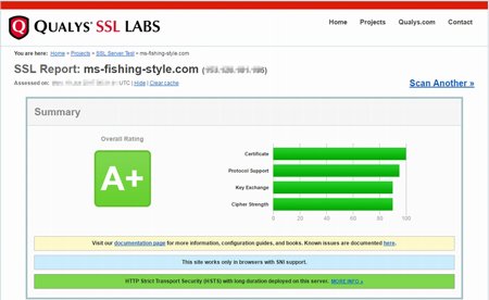 Qualys SSL LABSの「SSL Server Test」での認証レベルの結果