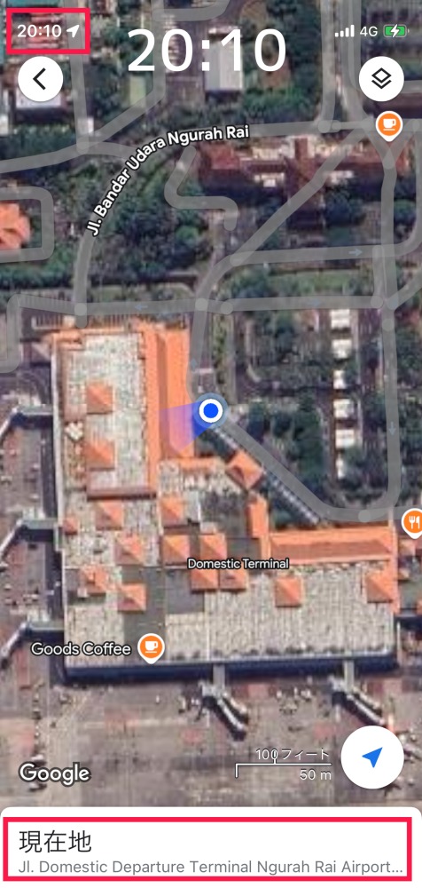 ングラ・ライ国際空港 国内線前 GoogleMAP